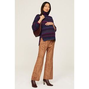 Hatch Purple Striped Maternity Sweater Oversized - Wool Blend